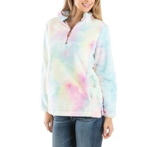 New Tie dye Sherpa Pullover size Small